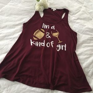 Size large maroon Racerback loose fit tank top